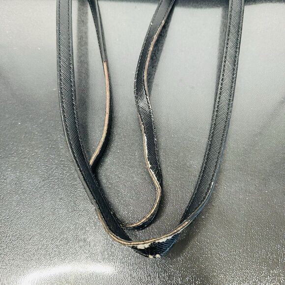 Sorial Womens Large Black Saffiano Leather Satchel Tote Black Double Handles - Picture 5 of 15